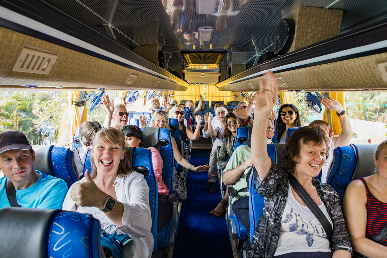 Group on coach holiday in North Devon