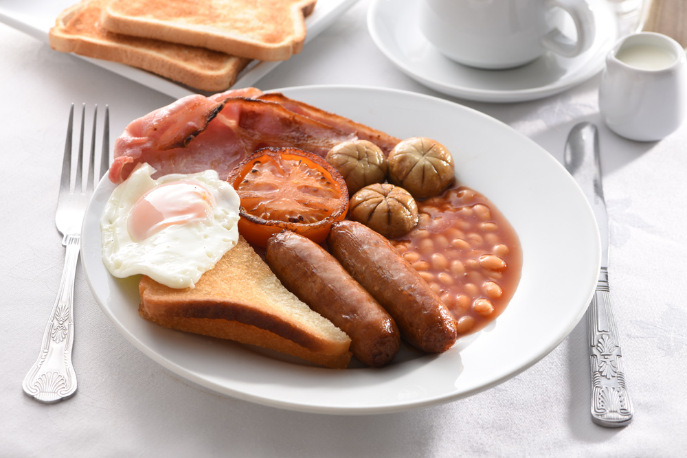 A full English breakfast at the Torbay Court Hotel